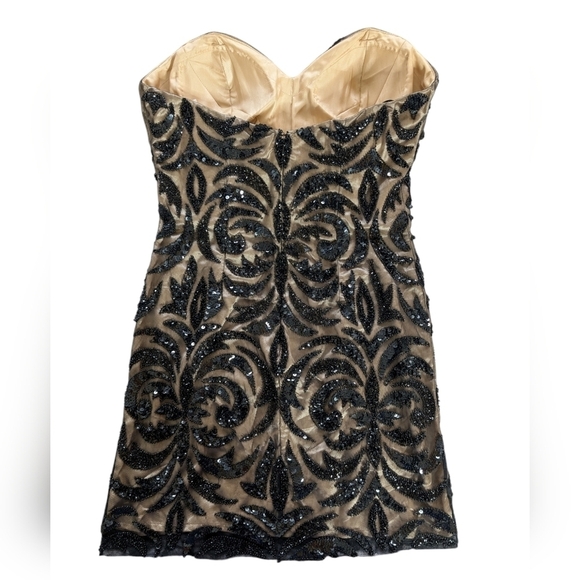 Scala mini beaded strapless black dress sz 10 NWT - Picture 2 of 12